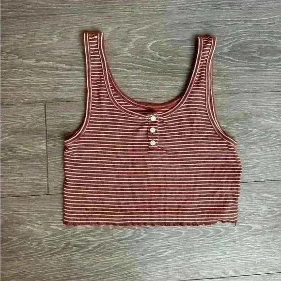 American Eagle Henley Crop Tank Top Small Super Comfy - Picture 6 of 9